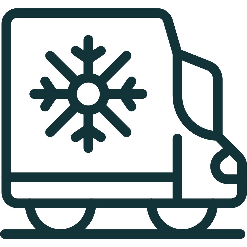Temperature-controlled refrigerated transport at logistics terminal